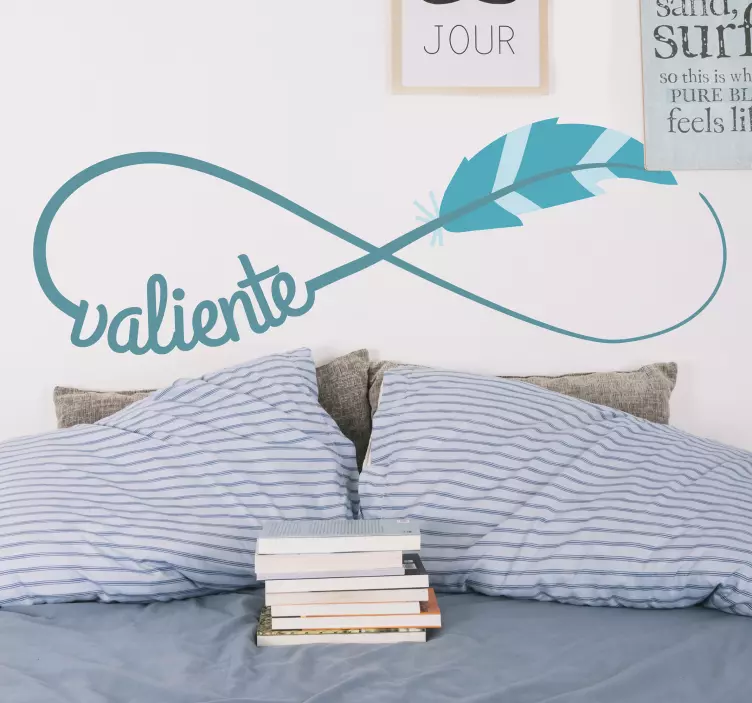 Vinilo símbolo infinito texto valiente - TenVinilo