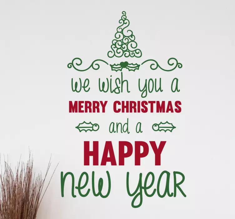 Vinilo texto en inglés Merry Christmas - TenVinilo