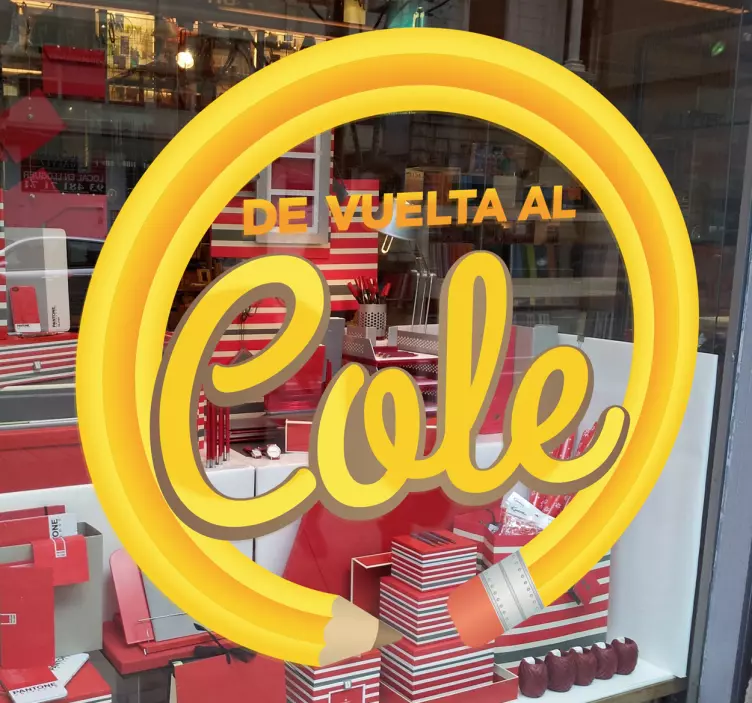 Vinilo vuelta al cole lápiz circular - TenVinilo