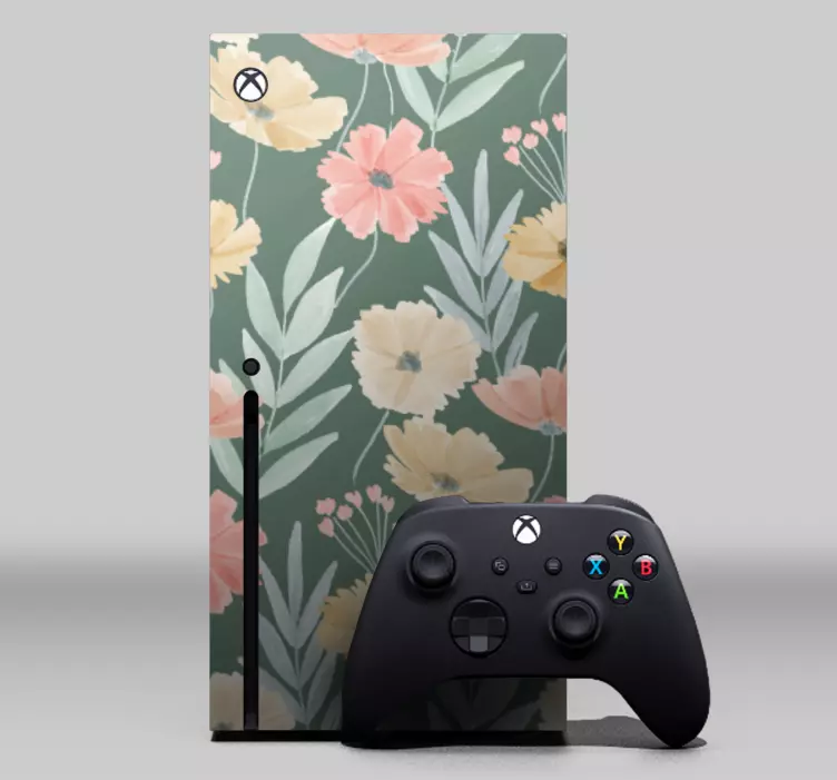 Pegatina Xbox Patrón floral acuarela original - TenVinilo