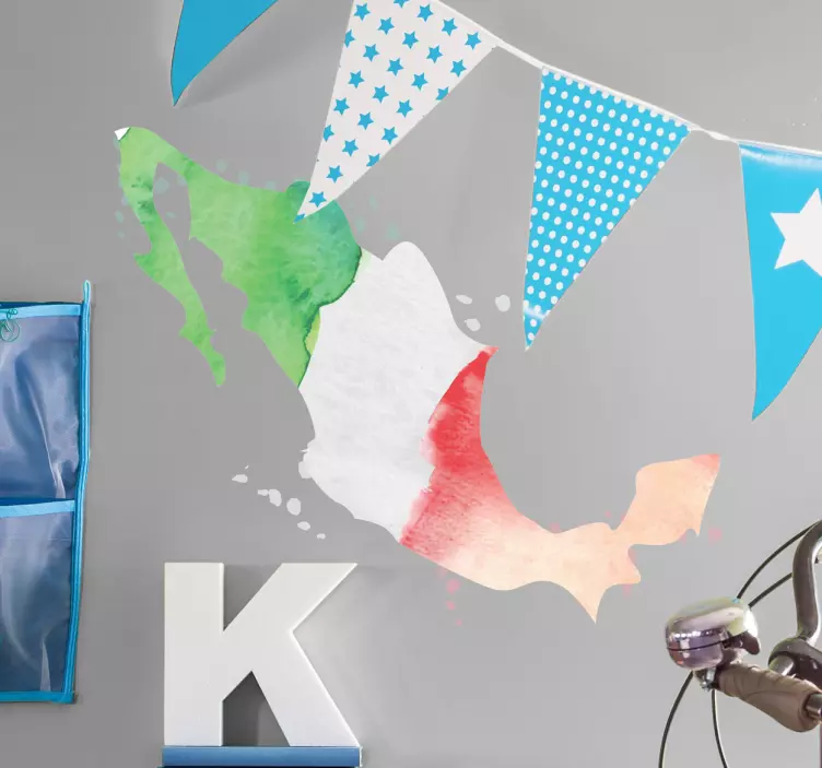 Vinilos bandera perfil México - TenVinilo