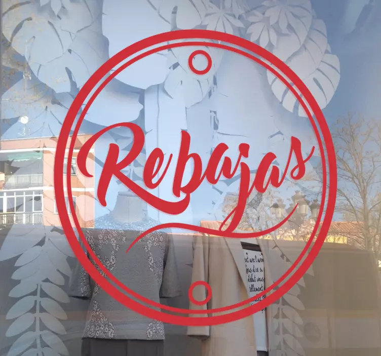 Vinilo escaparate círculo rebajas - TenVinilo