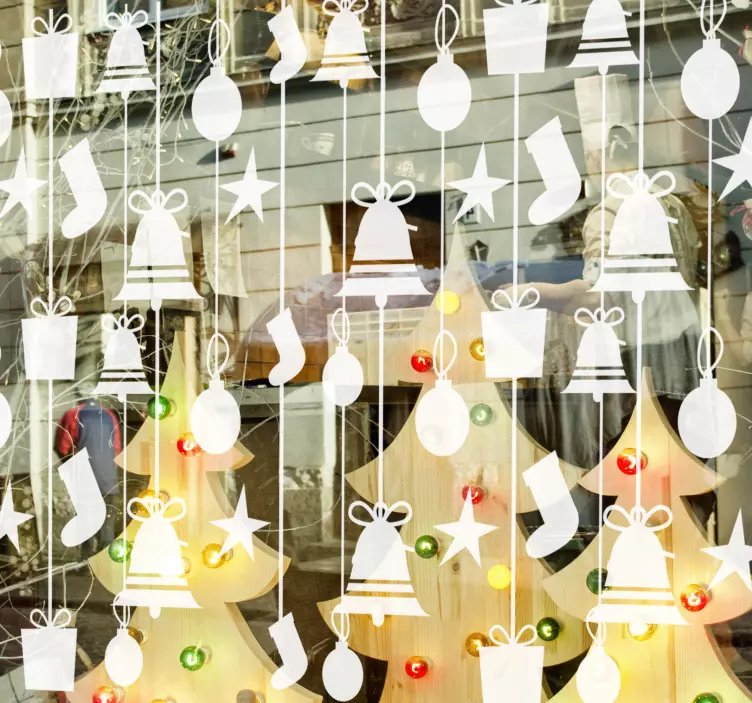 Vinilo para escaparate calcetines de Navidad - TenVinilo