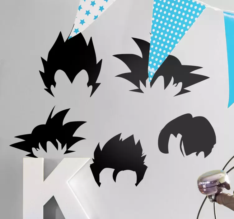 Vinilos personajes Dragon Ball pelo - TenVinilo