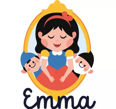 Vinilo pared infantil cuento de hadas personalizable - TenVinilo