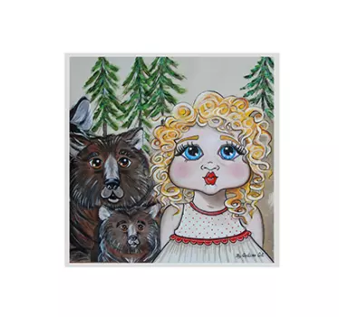 Vinilo infantil niña y osos - TenVinilo