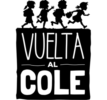 Vinilo vuelta al cole silueta niños - TenVinilo