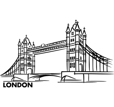 Vinilo decorativo dibujo Puente de Londres - TenVinilo