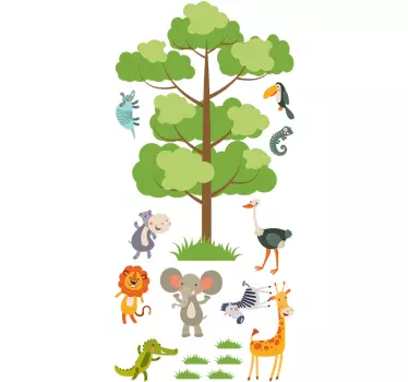 Vinilo infantil animales de la selva - TenVinilo
