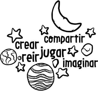 Vinilo decorativo crear reír jugar - TenVinilo