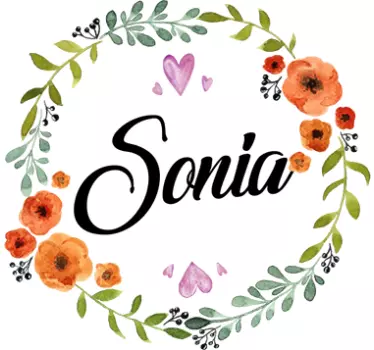 Vinilo flor con nombre personalizable - TenVinilo