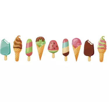 Cenefa adhesiva helados decorativo - TenVinilo