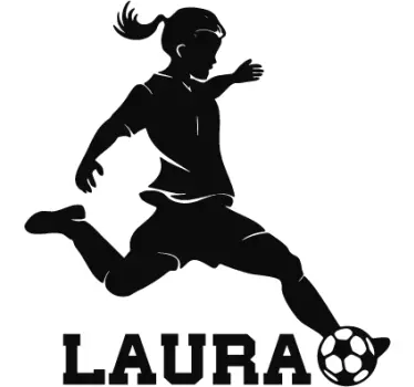 Vinilo infantil chica fútbol personalizable - TenVinilo