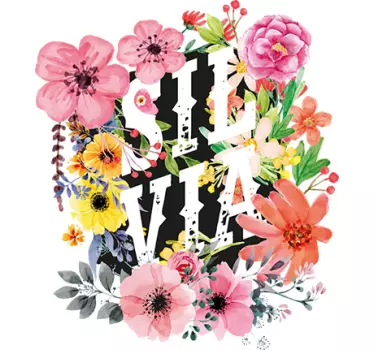 Vinilo personalizable flores - TenVinilo