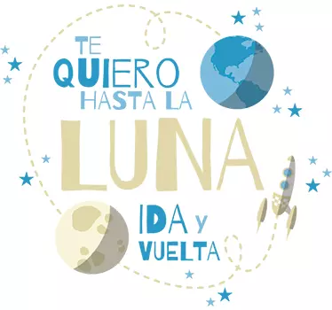 Vinilo infantil luna ida y vuelta - TenVinilo