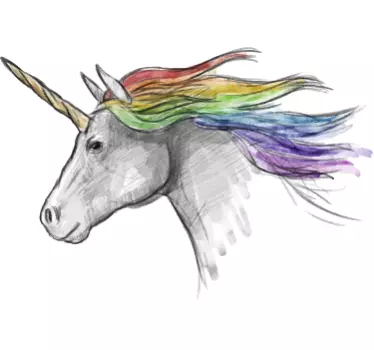 Vinilo decorativo unicornio dibujado - TenVinilo