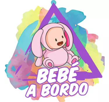 Vinilo bebé a bordo estilo splatter - TenVinilo