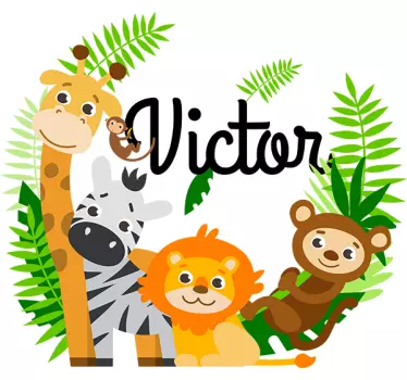 Vinilo infantil jungla animal - TenVinilo