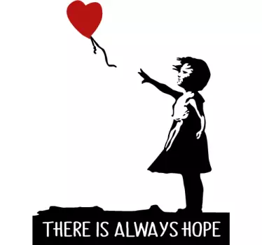 Vinilo pared salón Banksy Always Hope - TenVinilo