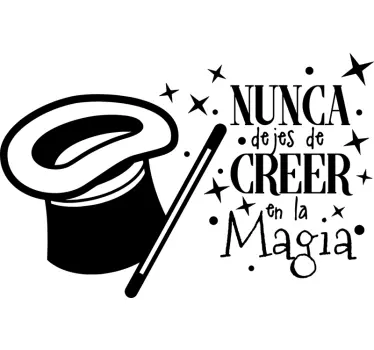 Vinilos infantil frase nunca dejes creer magia - TenVinilo