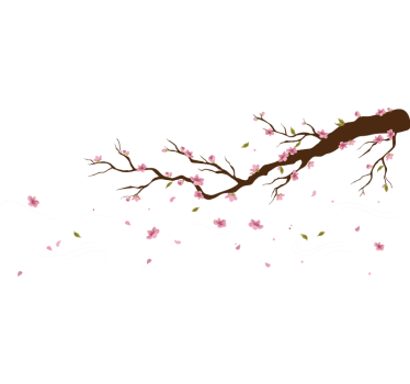 Vinilo de árbol para pared de pétalos rojos - TenVinilo