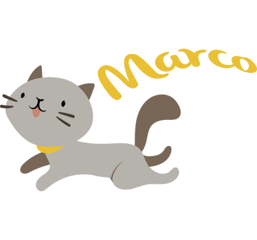 Pegatina de gato personalizable con nombre - TenVinilo