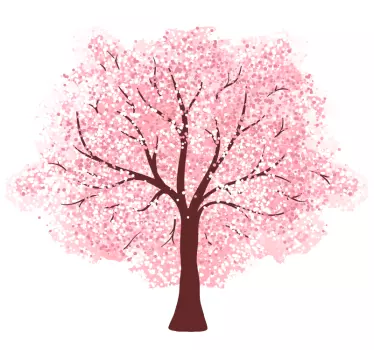 Vinilo decorativo de cerezo rosa florecido - TenVinilo