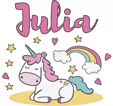 Vinilo para niños de unicornio con nombre - TenVinilo