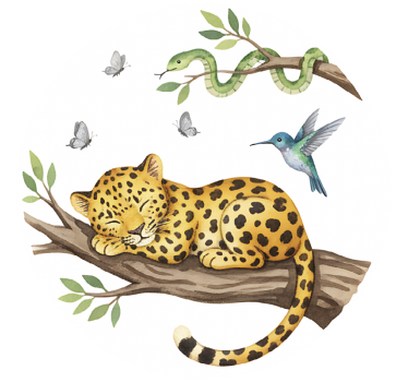 Vinilo infantil leopardo durmiendo - TenVinilo