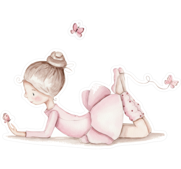 Vinilo infantil bailarina con mariposas - TenVinilo