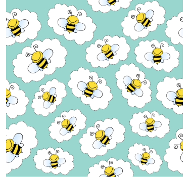 Vinilo decorativo para muebles nubes y abejas - TenVinilo