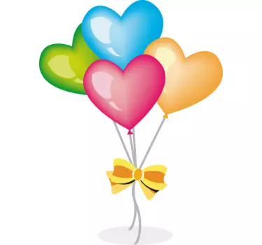 Vinilo infantil globos forma corazón - TenVinilo