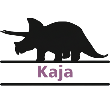 Vinilo infantil etiqueta personalizada triceratops - TenVinilo