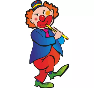 Pegatina infantil payaso flautista - TenVinilo