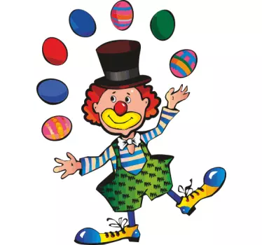 Vinilo infantil payaso malabares - TenVinilo
