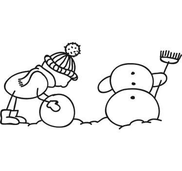 Vinilo decorativo niño muñeco nieve - TenVinilo