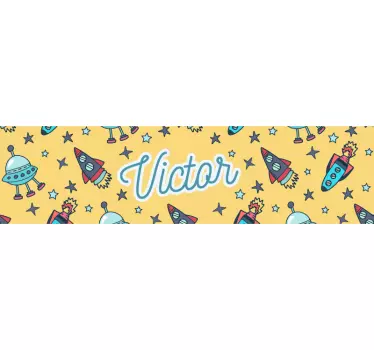 Vinilo pared cenefa nombre personalizable - TenVinilo