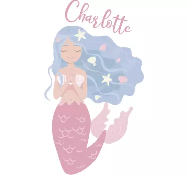 Vinilo infantil sirena con nombre - TenVinilo