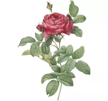 Vinilo para salón rosa con hojas - TenVinilo