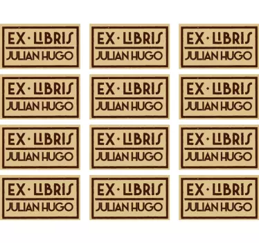 Vinilo para libreta frase ex libris y nombre - TenVinilo
