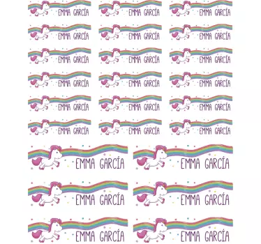 Pegatinas personalizadas cuaderno unicornio - TenVinilo