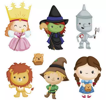 Vinilo pared infantil personajes de cuentos adorables - TenVinilo