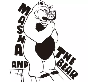 Vinilo decorativo cartoon Masha y el oso - TenVinilo