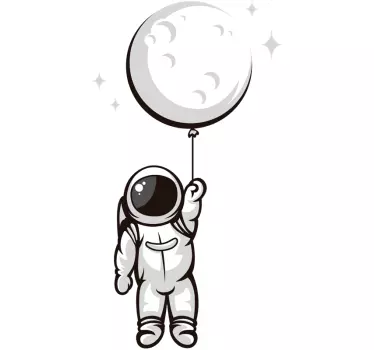 Vinilo pared de astronauta en la luna - TenVinilo