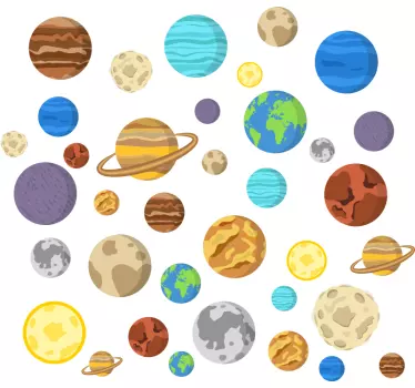 Vinilo infantil adhesivo de los planetas - TenVinilo