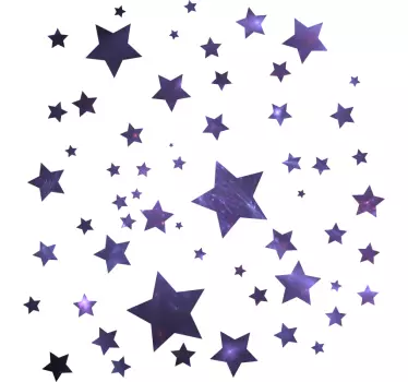 Pack 56 vinilos pared estrellas de universo lilas - TenVinilo