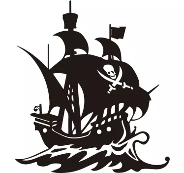 Vinilo infantil dibujo barco pirata - TenVinilo