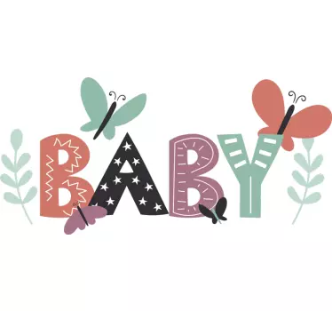 Vinilo pared infantil lindo diseño de letras para bebé - TenVinilo