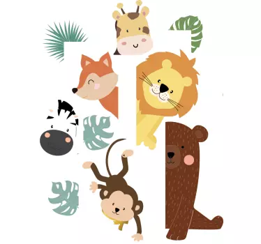 Vinilo decorativo animales para puerta - TenVinilo