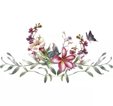 Vinilo para recibidor de flores ornamentales - TenVinilo